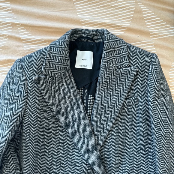 NWOT Wool Herringbone Overcoat - Picture 6 of 9